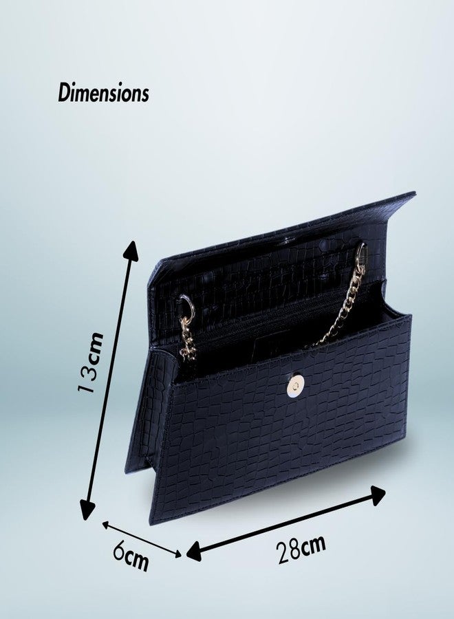 DEMURE Women's Elegant Crossbody Sling Bag | Adjustable Shoulder Strap | Stylish & Lightweight Handbag (Navy Blue) - Image 3